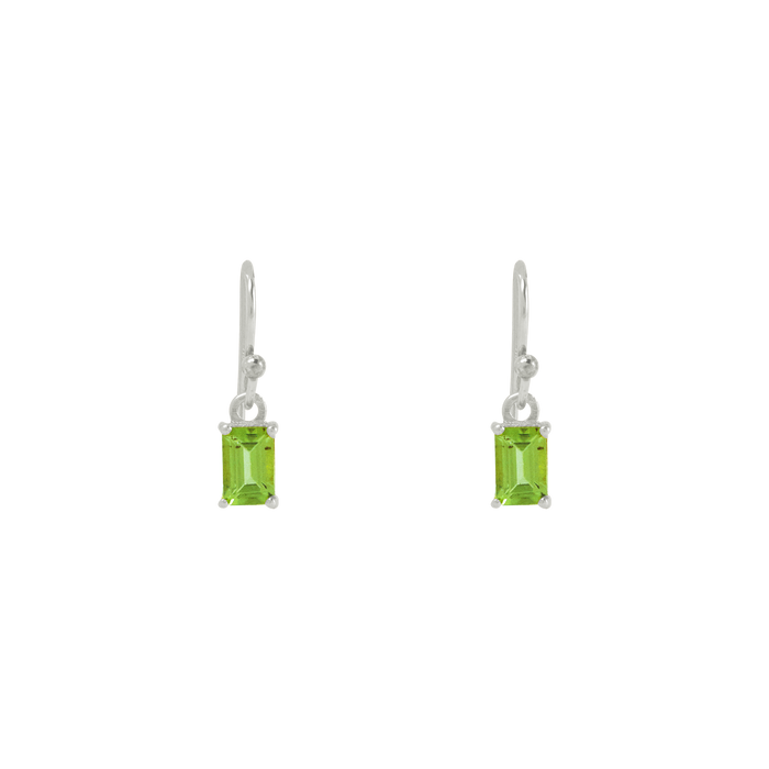 Tiny peridot earrings: Vermeil