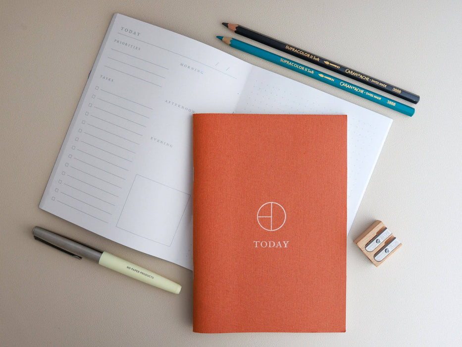 Terra Cotta Cloth Saddle Stitch Planner: A5