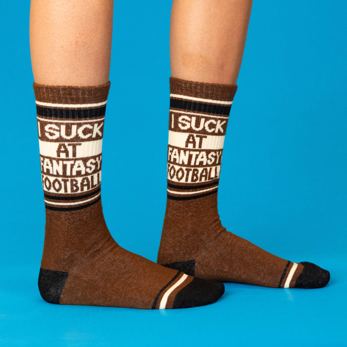 I Suck At Fantasy Football Gym Crew Socks
