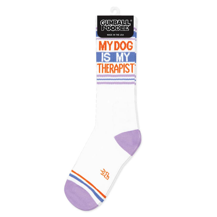 My Dog Is My Therapist Gym Crew Socks - Dog Lover Gift