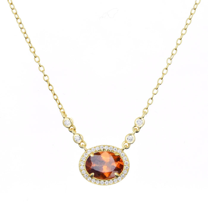 Aura Tourmaline Gemstone Necklace: Light Pink
