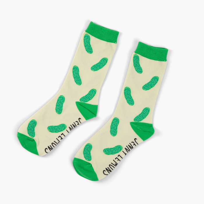 Green Colorblock Pickle Crew Socks