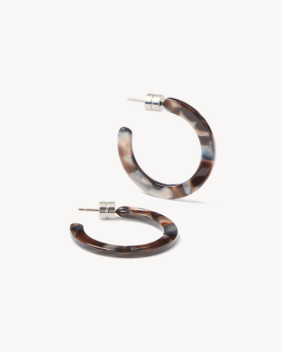 Mini Hoops in Blue Horn