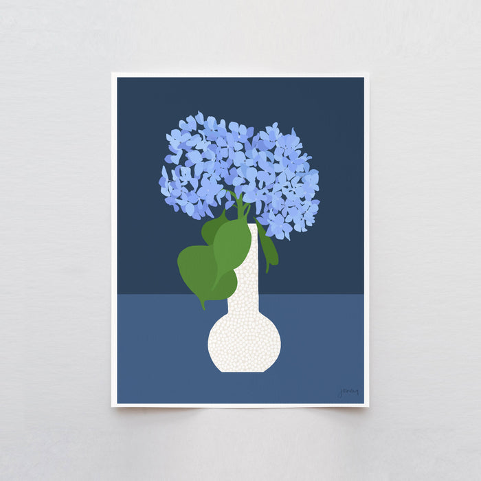 Hydrangea Still Life Art Print. Signed. Unframed. 240818: 11 x 14 Unframed
