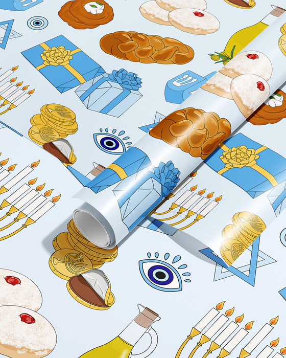 Festival of Lights Hanukkah Wrapping Paper