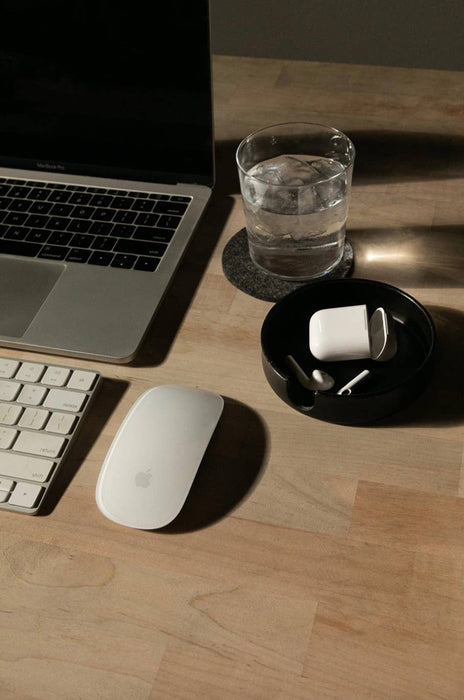 Kobon Leather Round Tray - Black