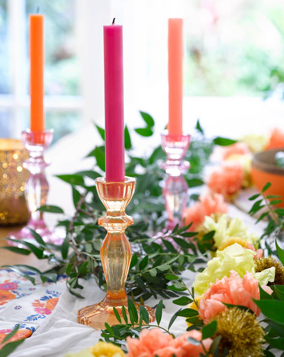 Warm Glass Candle Holders, asstd