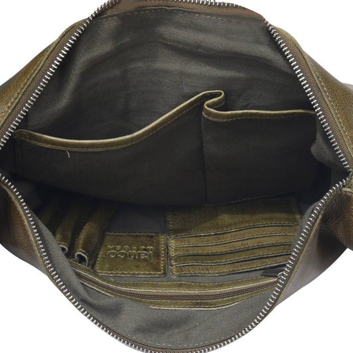 Callie Handcrafted Leather Sling/Crossbody Bags: Moss