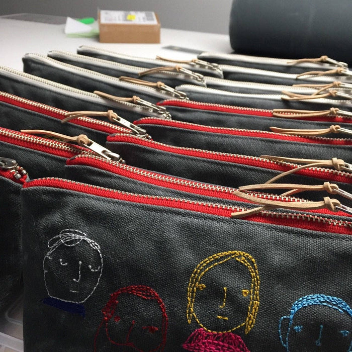 Folks Waxed Canvas Pouch: Large- 12"