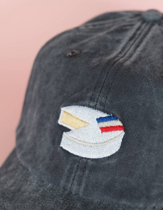 Embroidered Hat | Brie Cheese, Washed Navy Color