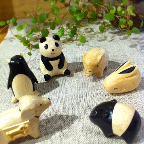 Wee Wooden Elephant Family