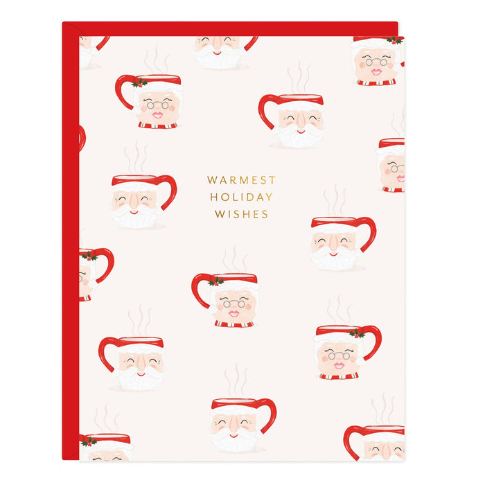 Santa Mugs Holiday Card: Single