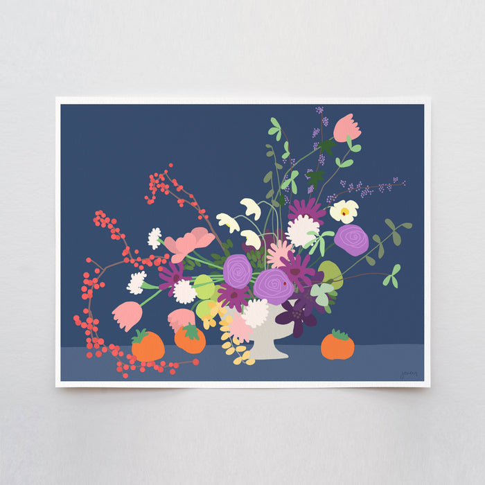Persimmon Still Life Art Print. Signed. Unframed. 191116: 11 x 14 Unframed