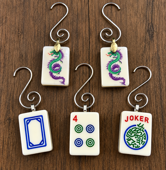 Genuine Mah Jong Tile Ornament: Jewish Themed