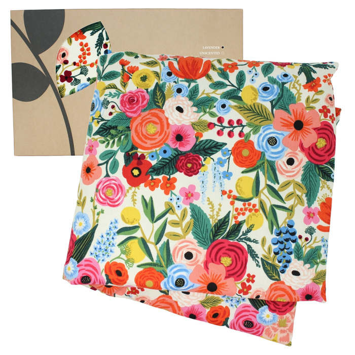 Large Heat Wrap: Navy Floral / Lavender