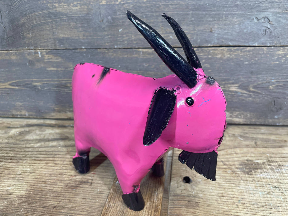 Mini Fiesta Goat-Colorful-Metal-Garden Art-ER-3Wx8Lx8.5H in: Green