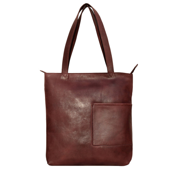 Leon Handcrafted Leather Tote Bags: Oxblood
