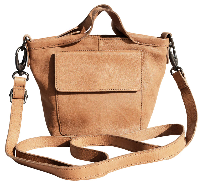 Mick Handcrafted Leather Crossbody Bags: Orange