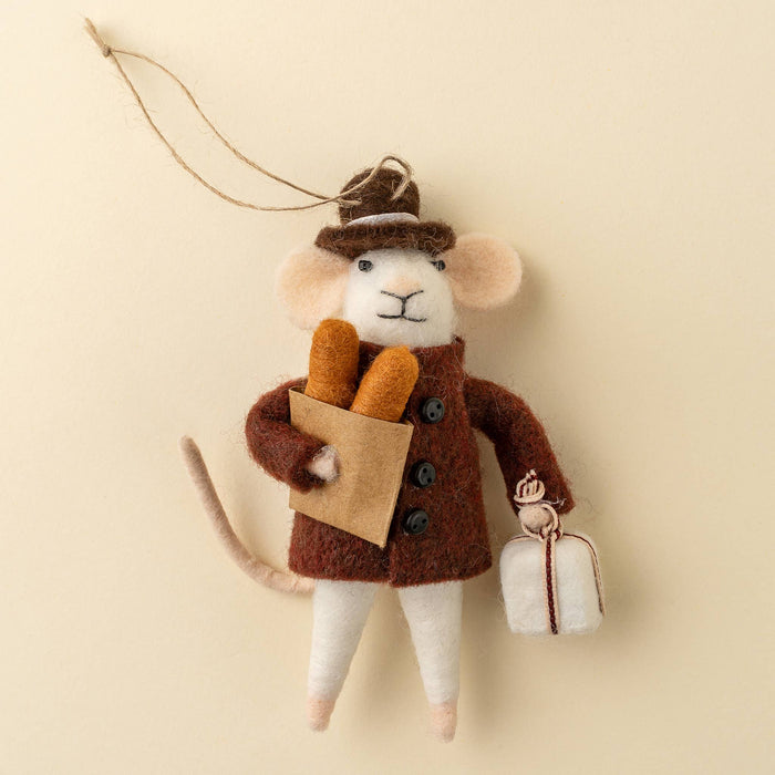 Baguette Benoit Mouse Holiday Ornament