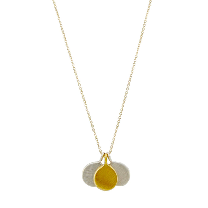 Three Discs Necklace in Silver, Vermeil, or Mixed: Mixed