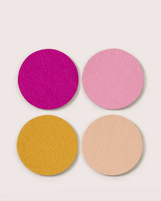 Bierfilzl Merino Wool Round Coaster Multi 4 Pack-Superbloom
