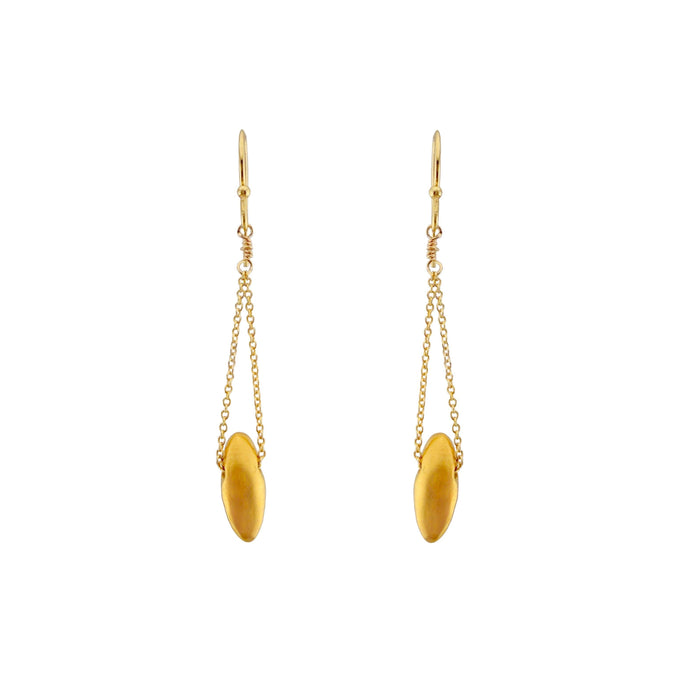Hanging nugget earrings: Vermeil