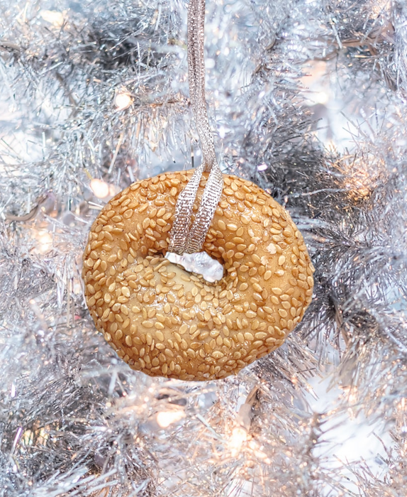 Real Bagel Ornaments: Poppyseed