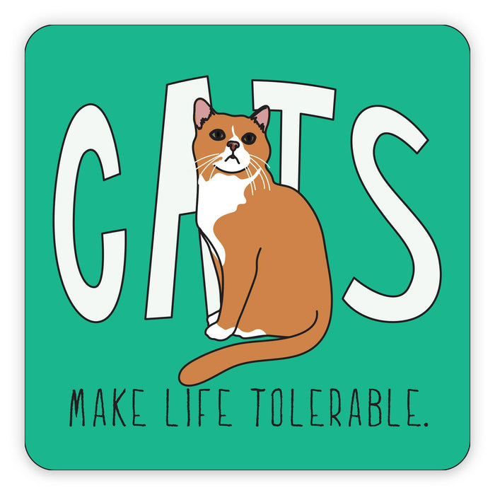 Cats Make Life Tolerable - 3" vinyl sticker
