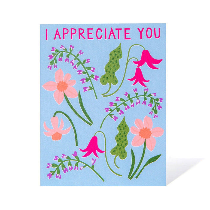 I Appreciate You Spring Flowers Note Card: Default Title