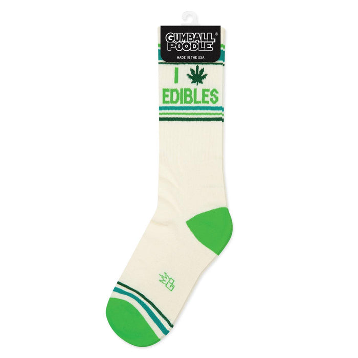 I (Pot Leaf) Edibles Gym Crew Socks
