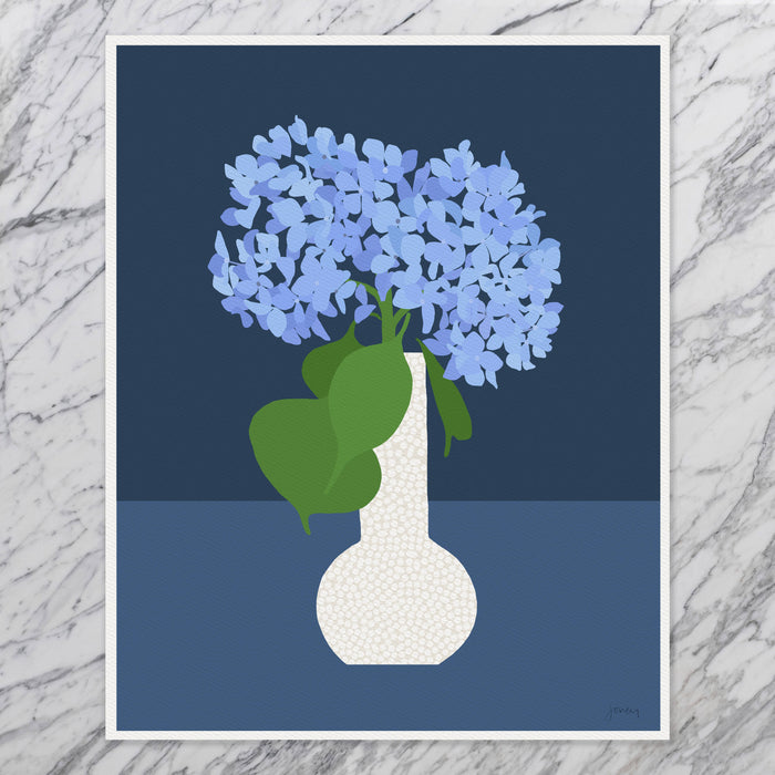 Hydrangea Still Life Art Print. Signed. Unframed. 240818: 11 x 14 Unframed
