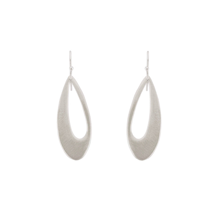 Long open drop earrings: Silver