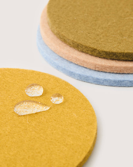 Bierfilzl Merino Wool Round Coaster Multi 4 Pack - Roots