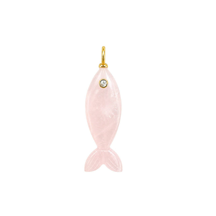 Mini Fish Gemstone Pendant With Topaz: Malachite