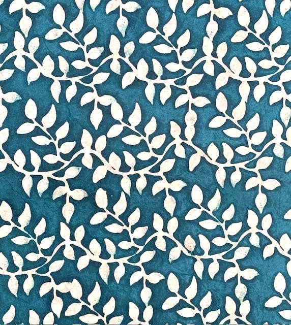20x30 Batik leaves: Blue