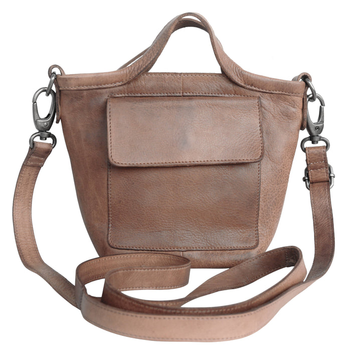 Mick Handcrafted Leather Crossbody Bags: Orange
