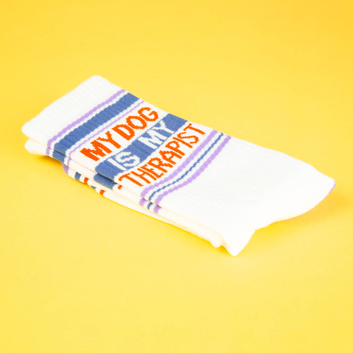 My Dog Is My Therapist Gym Crew Socks - Dog Lover Gift