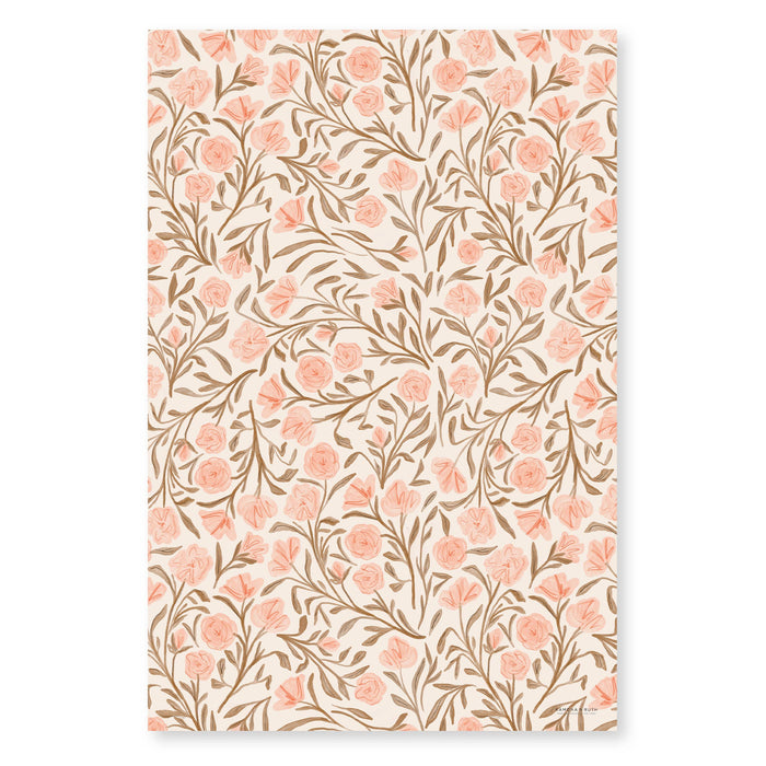 Pink Floral Gift Wrap: Roll