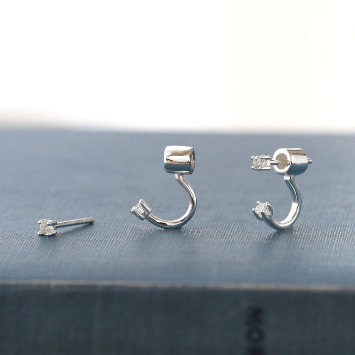 Petite Crystal Arc Earring Jackets: 18K Gold Vermeil