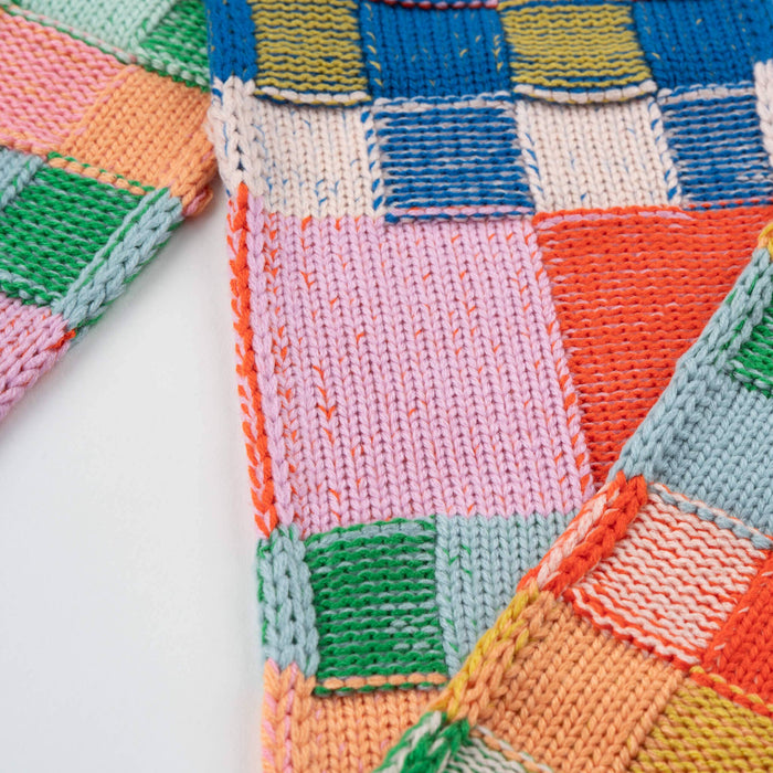 Mosaic Plaid Skinny Scarf: Candy