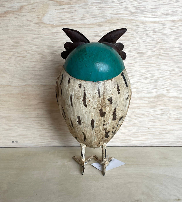 Owl Blue Large Recycled Metal Animals