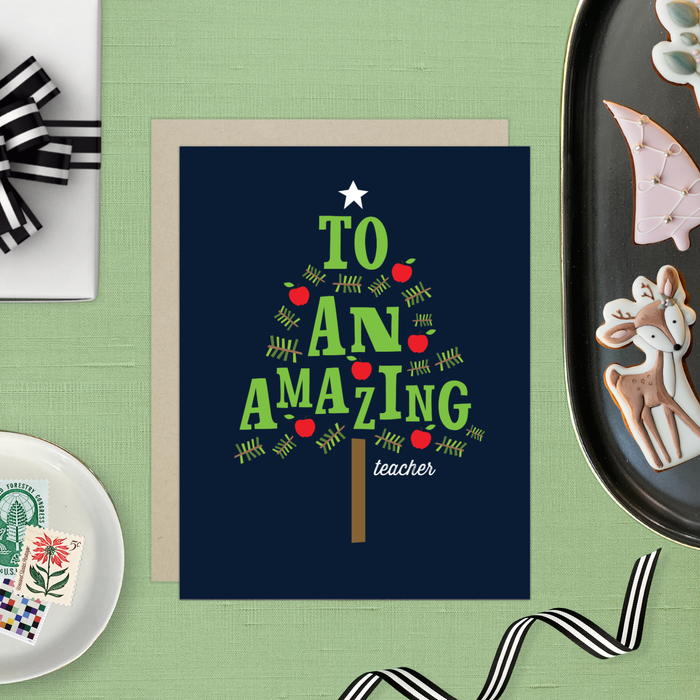 Teacher Tree Holiday Card