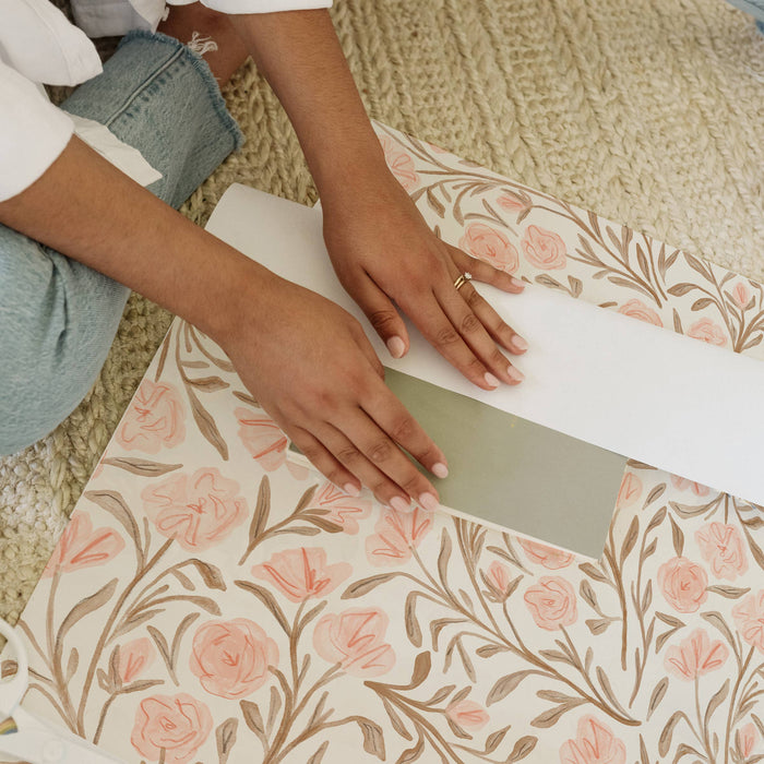 Pink Floral Gift Wrap: Roll