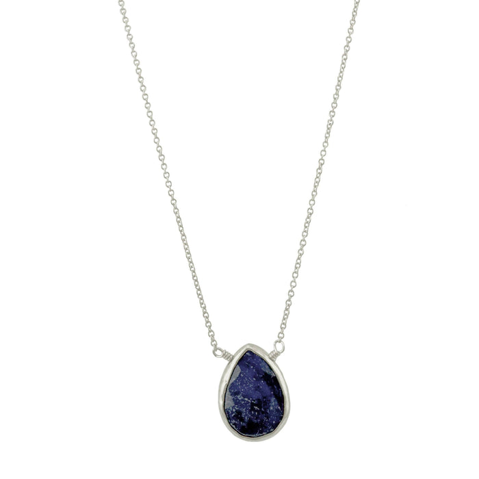 Sapphire drop necklace: Vermeil