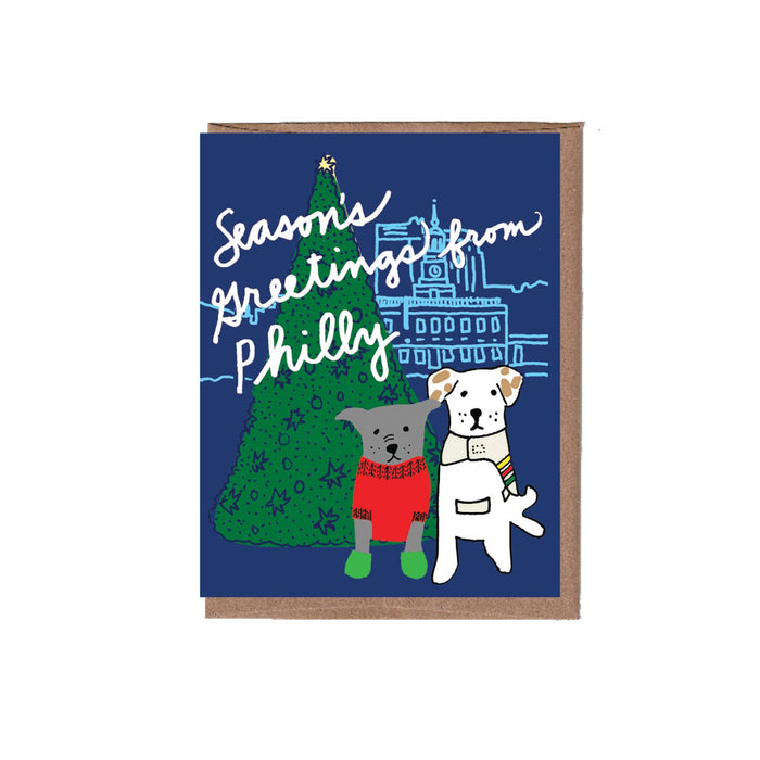 Dogs in the City/State Christmas Greeting Card - Box of 8: Chicago