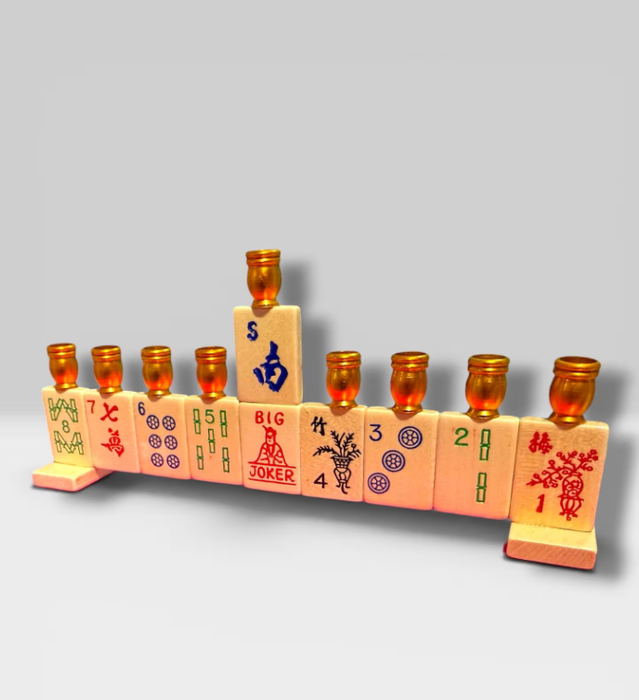 Mah Jong Menorah: Cream Acrylic