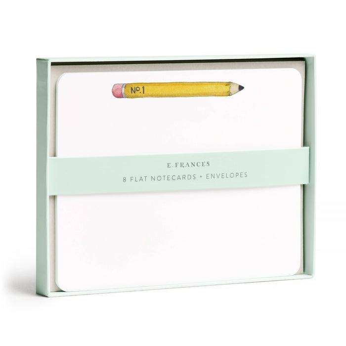 Pencil Flat Notecard Set, 8 Cards & Envelopes