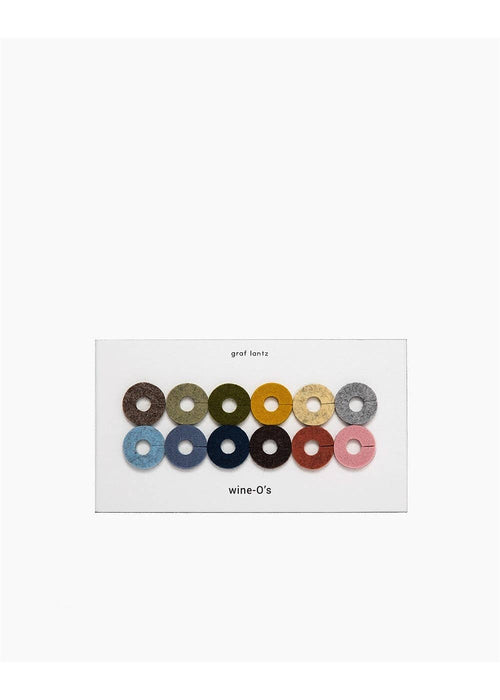 Ikebana Wine-O's Merino Wool Felt Round Wine Markers