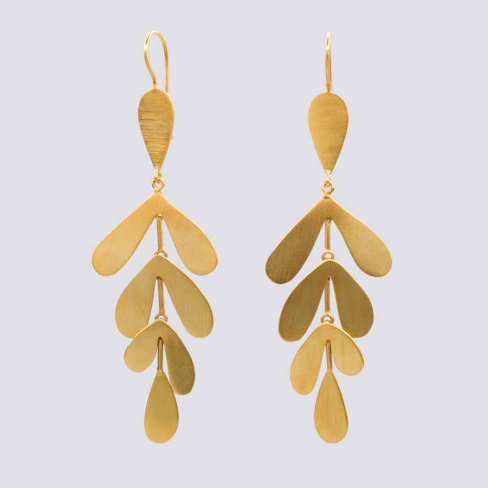 Leaf Cascade Earrings - EJ2293: Gold Plate