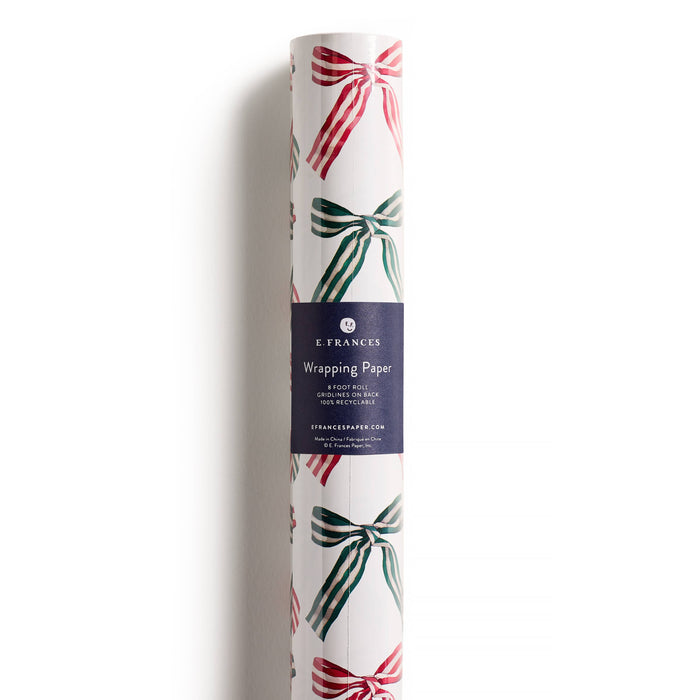 Ribbon Candy Bows Roll of Gift Wrap | Holiday Wrapping Paper